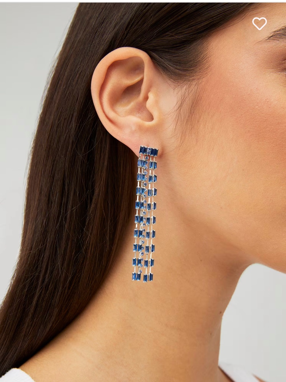 NEW: Petit Moments Duomo Blue Crystal Linear Drop Earrings 🫐🪩